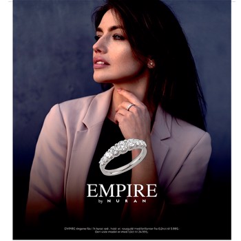 Nuran 14 kt hvidguld alliance ring, fra Empire ring serien med 0,24 ct til 1,00 ct diamanter Wesselton / SI